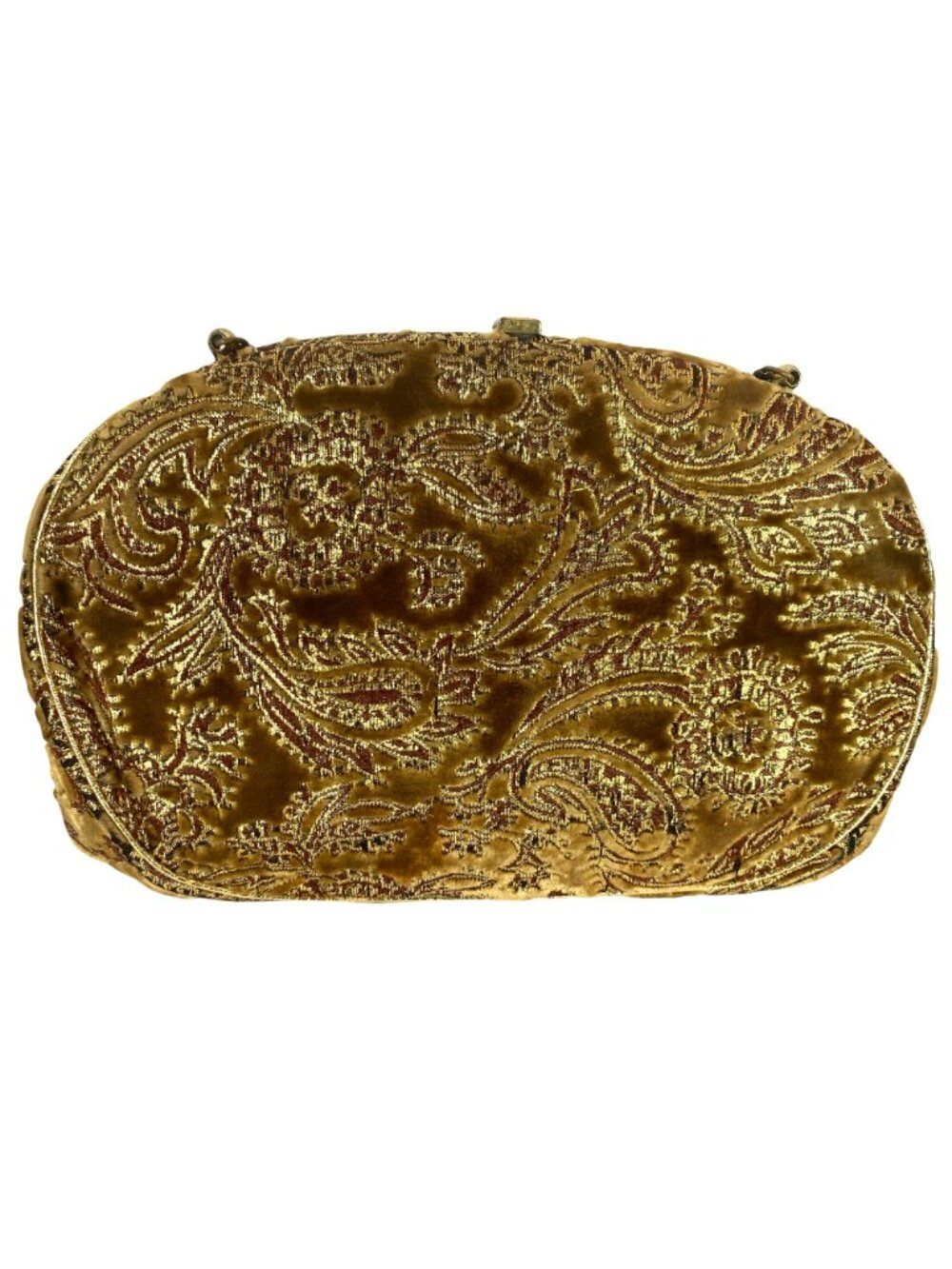 Vintage Gold Brocade Purse Clutch Evening Bag Handbag Coin Purse MCM 50s 60s - Picture 3 of 7